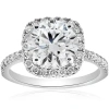 Bliss Diamond 3 1/2ct Diamond Cushion Halo Engagement Ring 14k Gold Lab Grown In 14k White Gold