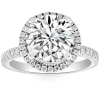 Bliss Diamond 3 1/2ct Diamond Halo Lab Grown Engagement Ring In 10k White Gold