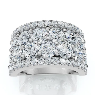 Bliss Diamond 3 1/2ct Diamond Wedding 11mm Wide Anniversary Ring 14k Gold Lab Grown In 14k White Gold