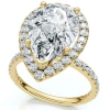 Bliss Diamond 3 5/8ct Pear Shape Halo Diamond Engagement Ring Lab Grown Or Gold