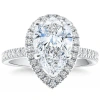 Bliss Diamond 3 5/8ct Pear Shape Halo Diamond Engagement Ring Lab Grown Or Gold In 10k White Gold