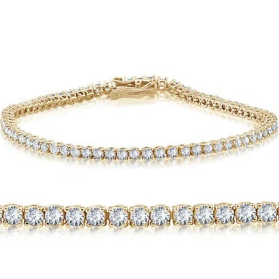 Bliss Diamond 3 Ct Lab Grown Diamond Tennis Bracelet 7" 14k Gold In 14k Yellow Gold