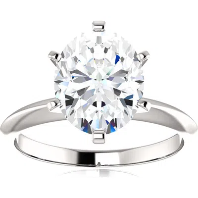 Bliss Diamond 3 Ct Oval Moissanite Solitaire Engagement Ring 14k Gold In Metallic