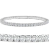 Bliss Diamond 3.00-7 1/2ct Tw Flexible Diamond Bangle Tennis Bracelet Lab Grown 14k Gold In White Gold - 7.50ct