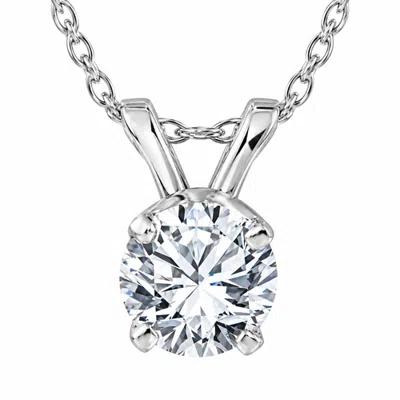 Bliss Diamond .33-1.50ct Solitaire Diamond Pendant Necklace 14k Or Gold Lab Grown In White Gold - .50ct