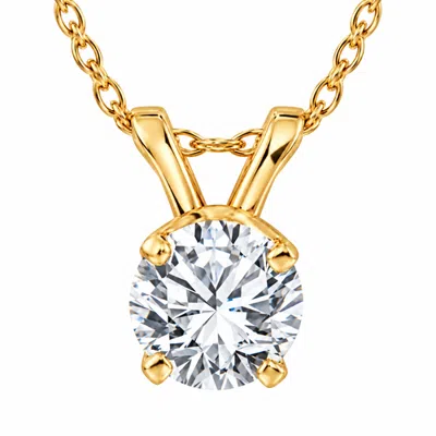 Bliss Diamond .33-1.50ct Solitaire Diamond Pendant Necklace 14k Or Gold Lab Grown In Yellow Gold - .50ct