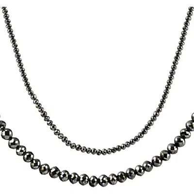 Bliss Diamond 33ct Black Diamond Necklace In 18k Yellow Gold