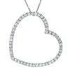 Bliss Diamond 3/4 Ct Lab Grown Diamond Large Heart Shape Pendant 10k Gold Necklace In 10k White Gold