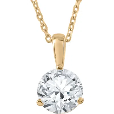Bliss Diamond 3/4 Ct Solitaire  Lab Grown Diamond Pendant Available In Burgundy