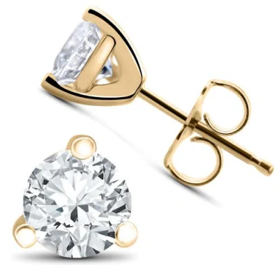 Bliss Diamond 3/4 Ct Tdw Diamond 3-prong Martni Studs In Gold