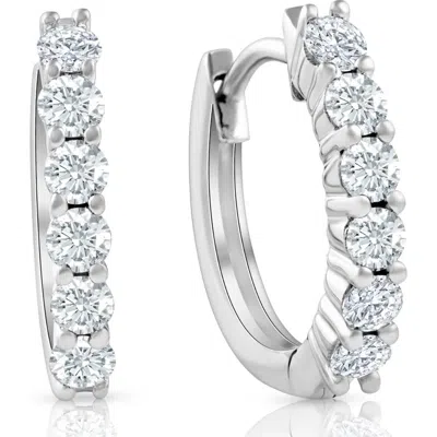 Bliss Diamond 3/4 Cttw Lab Grown Diamond Hoops In 10k White Gold
