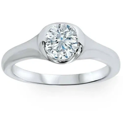 Bliss Diamond 3/4ct Bezel Solitaire Lab Grown Diamond Engagement Ring 14k Gold In 14k White Gold