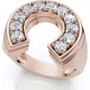 Bliss Diamond 3/4ct Diamond Horseshoe Lucky Pinky Ring Gold Lab Grown