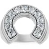 Bliss Diamond 3/4ct Diamond Horseshoe Lucky Pinky Ring Gold Lab Grown In Silver