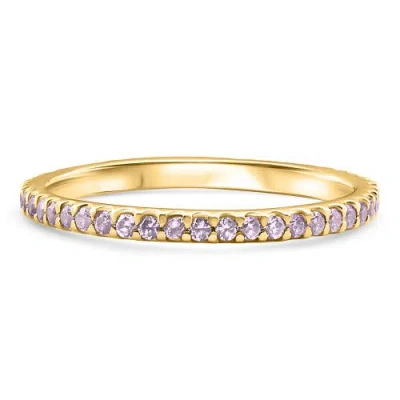 Bliss Diamond 3/4ct Genuine Amethyst Eternity Ring Stackable Band 14k Gold