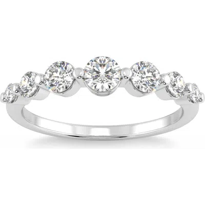 Bliss Diamond 3/4ct Graduated Diamond Anniversary Wedding Ring 14k Gold Lab Grown In Silver