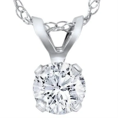 Bliss Diamond 3/4ct Lab Grown Diamond Round Solitaire Pendant 14k Gold Necklace In Silver