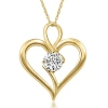 Bliss Diamond 3/4ct Lab Grown Diamond Solitaire Heart Necklace In 10k Yellow Gold