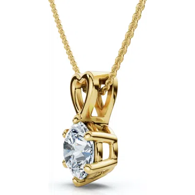 Bliss Diamond 3/4ct Lab Grown Diamond Solitaire Pendant 14k Gold 18" Necklace & Chain