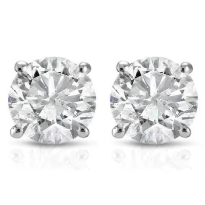 Bliss Diamond 3/4ct Round Brilliant Cut Natural Diamond Stud Earrings In 14k Gold In White Gold