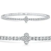 Bliss Diamond 3.70ct Diamond Flexible Tennis Bangle Bracelet 14k Gold Lab Grown