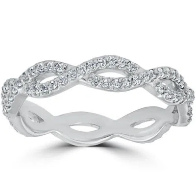 Bliss Diamond 3/8 Cttw Diamond Infinity Eternity Wedding Ring Stackable Band 14k Gold In 14k White Gold