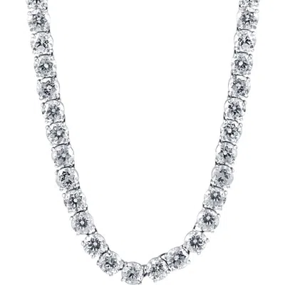 Bliss Diamond 38ct Diamond Tennis Necklace 16.5" In White Gold