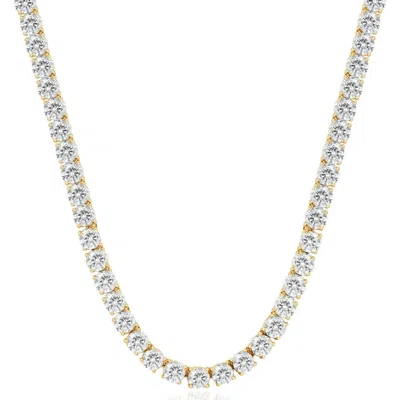 Bliss Diamond 38ct Diamond Tennis Necklace 16.5" In Yellow Gold