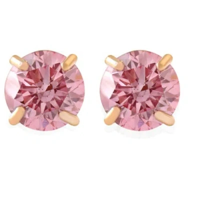 BLISS DIAMOND BLISS DIAMOND 3/8CT PINK LAB GROWN DIAMOND SCREW BACK STUDS
