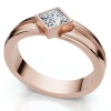 Bliss Diamond 3/8ct Princess Cut Diamond Bezel Polished Wedding Ring 14k Gold Lab Grown In 14k Rose Gold