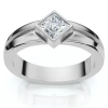 Bliss Diamond 3/8ct Princess Cut Diamond Bezel Polished Wedding Ring 14k Gold Lab Grown In 14k White Gold