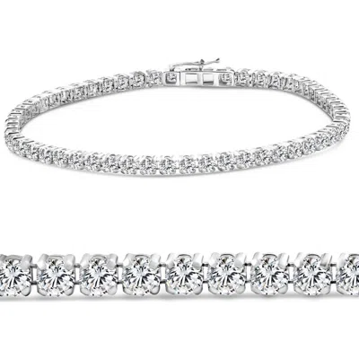 Bliss Diamond 3ct Diamond Lightweight 7" Tennis Bracelet 14k Gold Lab Grown In 14k White Gold