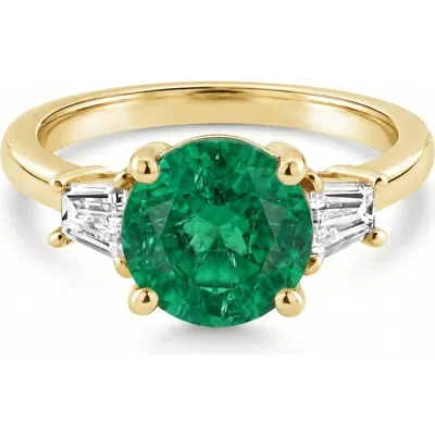 Bliss Diamond 3ct Emerald & Diamond Engagement Anniversary Ring Gold Lab Grown In Multi
