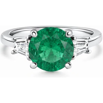 Bliss Diamond 3ct Emerald & Diamond Engagement Anniversary Ring Gold Lab Grown In Multi