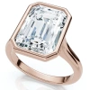 Bliss Diamond 3ct Emerald Cut Bezel Solitaire Diamond Engagement Ring 14k Gold Or Pt Lab Grown