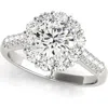Bliss Diamond 3ct Halo Diamond Engagement Wedding Ring White, Yellow, Or Gold Lab Grown In 14k White Gold
