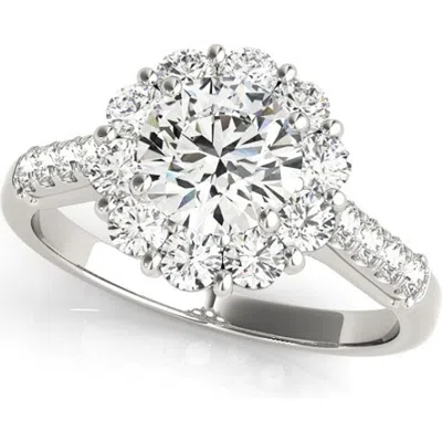 Bliss Diamond 3ct Halo Diamond Engagement Wedding Ring White, Yellow, Or Gold Lab Grown In 14k White Gold