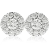 Bliss Diamond 3ct Halo Diamond Studs 14k White Gold Lab Growbn In 14k White Gold