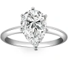 Bliss Diamond 3ct Platinum Pear Shaped Diamond 6-prong Solitaire Engagement Ring Lab Grown In Platinum