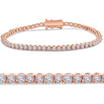 Bliss Diamond 4 Ct Diamond Tennis Bracelet 14k White, Yellow, Or Gold Lab Grown 7"