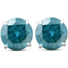 Bliss Diamond 4.03 Ct Blue Diamond Studs 14k White Gold Lab Grown In 14k White Gold