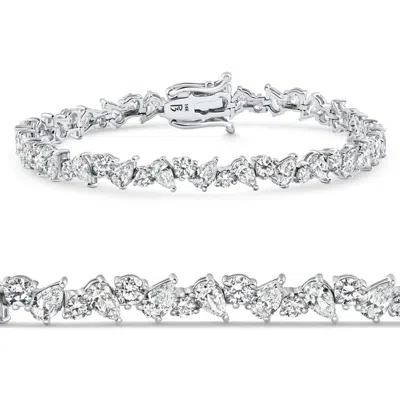 Bliss Diamond 4.10ct Multi-stone Diamond 7" Tennis Bracelet 14k Gold Lab Grown In 14k White Gold