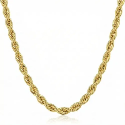 Bliss Diamond 4.2mm Rope Chain Necklace In Gold