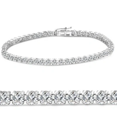 Bliss Diamond 4ct Diamond Lightweight 7" Tennis Bracelet 14k Gold Lab Grown In 14k White Gold