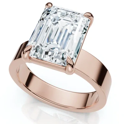 Bliss Diamond 4ct Emerald Diamond Cigar Band Engagement Ring 14k Gold Or Platinum Lab Grown