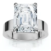 Bliss Diamond 4ct Emerald Diamond Cigar Band Engagement Ring 14k Gold Or Platinum Lab Grown In Silver