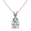 Bliss Diamond 4ct Solitaire Diamond Pendant Lab Grown 14k Gold In Rose Gold