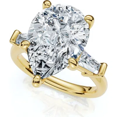 Bliss Diamond 5 3/4ct Certified Pear & Baguette Diamond Engagement Ring 14k Gold Lab Grown