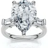 Bliss Diamond 5 3/4ct Certified Pear & Baguette Diamond Engagement Ring 14k Gold Lab Grown In 14k White Gold