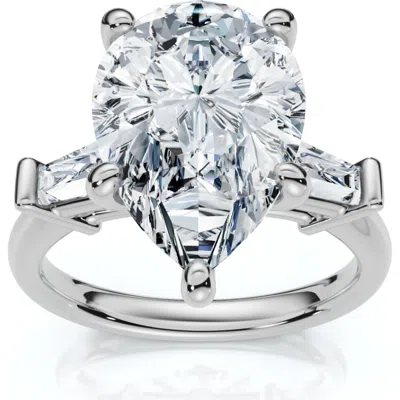 Bliss Diamond 5 3/4ct Certified Pear & Baguette Diamond Engagement Ring 14k Gold Lab Grown In Platinum